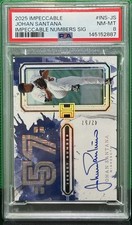 2025 Panini Impeccable Johan Santana Numbers Auto /57 PSA 8 Twins