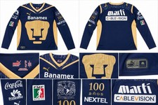 Vintage Pumas UNAM Puma 2009-10 Long Sleeve Jersey Large Liga MX Banamex Mexico