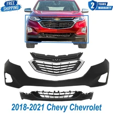Front Bumper Cover & Grille Assembly For 2018-2021 Chevy Chevrolet Equinox