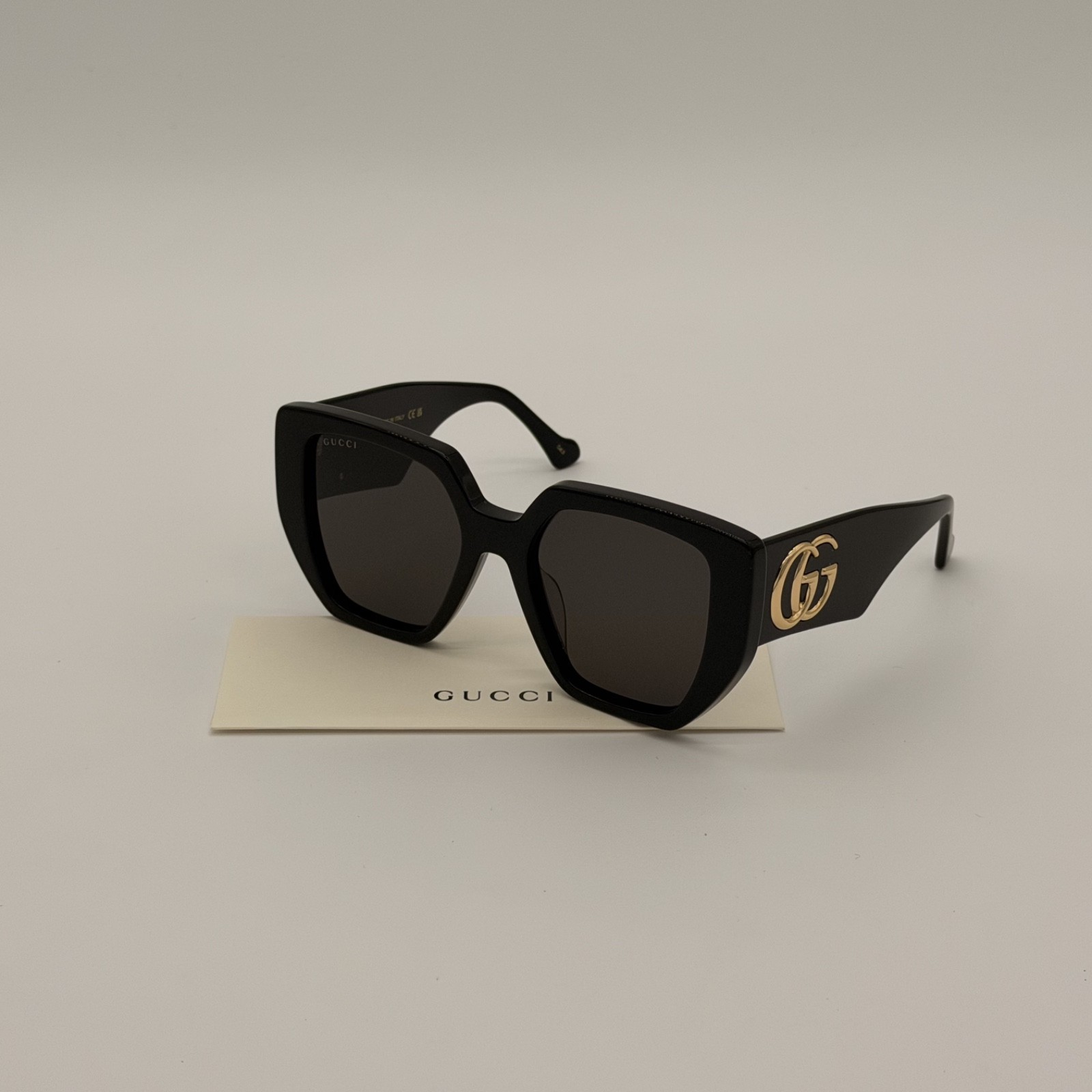 Gucci GG 0956S-003 Black/Gray Oversized Geometric Women's Sunglasses thumbnail 2
