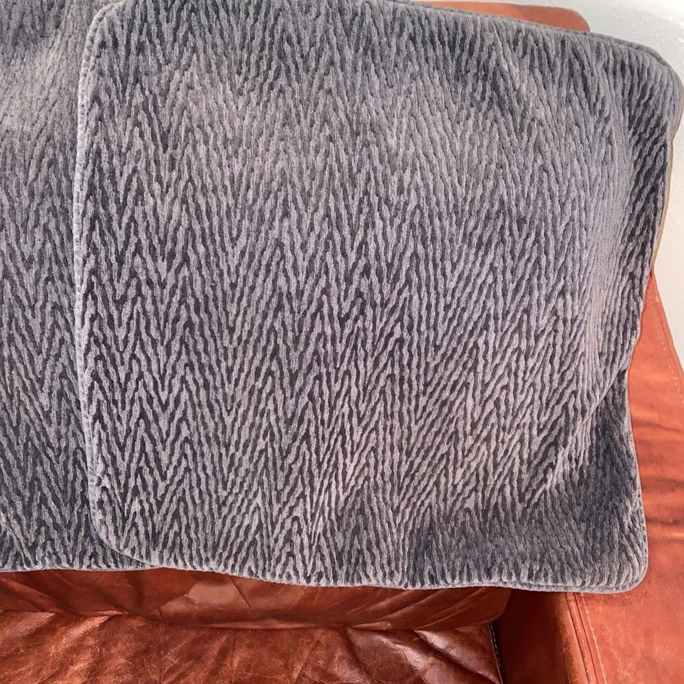 2pk 20x20 Funda de Almohada Alta Gama Textura Algodón Gris Detalle de Cuerda Pesada Suave Foto 2 de 4