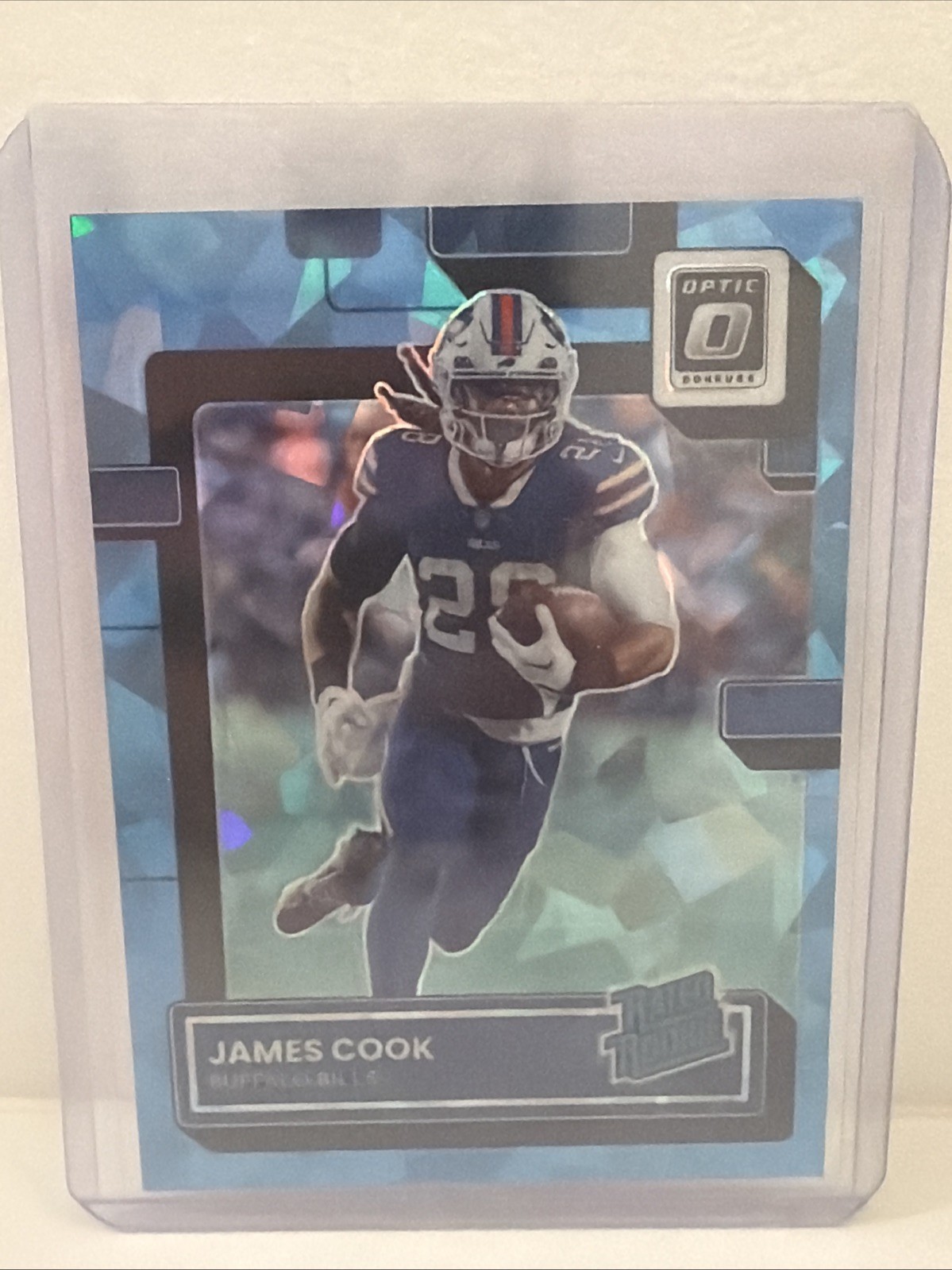James Cook 2022 Donruss Rated rookie Blue Cracked Ice 8/15 On Print