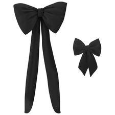 Black Bow Birthday Decorations, Large Bow Wedding Party Decorations, Fabric W...