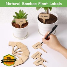 140 Bamboo Plant Labels T-Type Wood Garden Marker with Pen Potted Plants