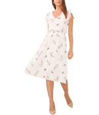 Vince Camuto Womens Smocked Midi Dress, natural, M