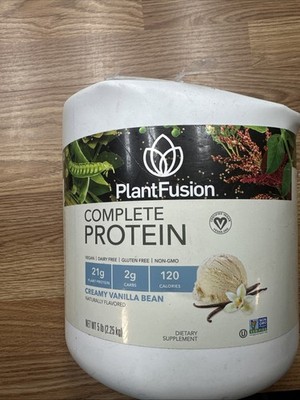 PlantFusion Complete Protein Powder, Creamy Vanilla Bean, 5 lb Dented 10/28