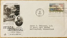 FDC~1964 NEVADA CENTENNIAL &ldquo;THE BATTLE BORN STATE&rdquo;