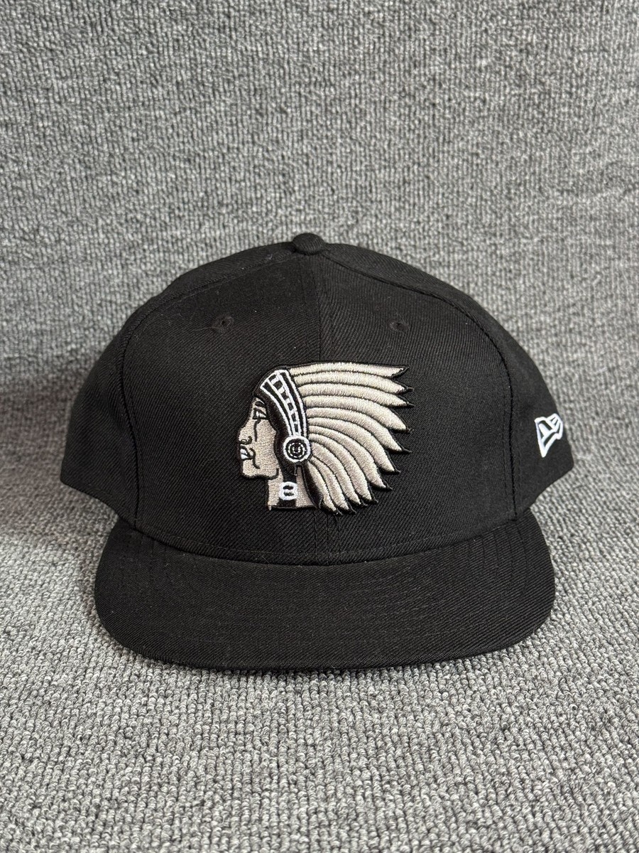 New Era Cleveland Indians 59FIFTY Fitted Black Size 8 Retro Cap