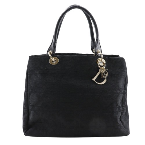 Christian Dior Lady Cannage Matelassé Black Canvas Crossbody Bag