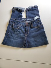 Signature Levi Strauss Womens Denim Cuffed Capri Dark Wash Jeans Size 8