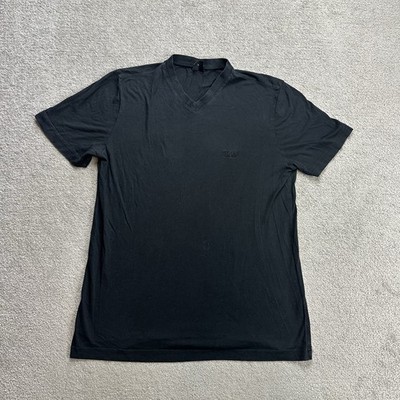 HUGO BOSS Herren T Shirt Kurzarm Gr S Regular Fit Classic Logo Schwarz 28415