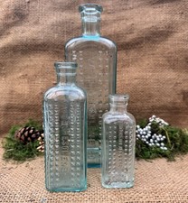 Large Size Vapo Cresolene USA Old Antique Bottles  Glass Vintage Chemist x3