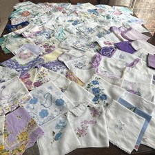 Vntg Hankie Lot 100 Assorted Handkerchiefs Floral, Crochet, Embroidery, Lot 12