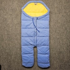 Vintage LL Bean The Baby Bag Snowsuit Bunting Blue Yellow 15-35 lbs Made in USA