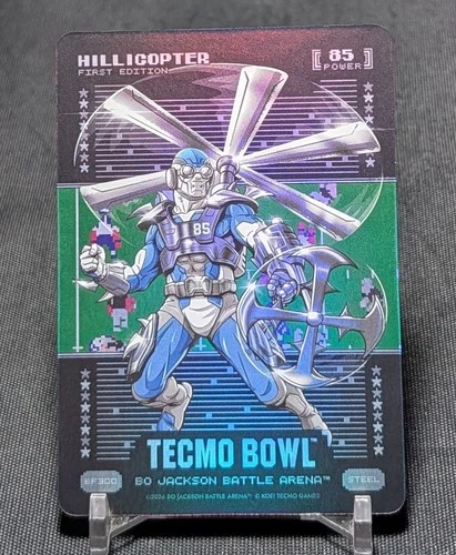 Drew Hill HILLICOPTER Steel Battlefoil 2026 Bo Jackson Battle Arena TECMO BOWL