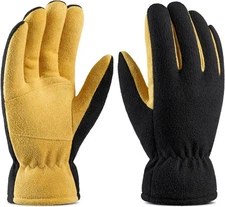 -20°F Winter Gloves Deerskin Palm Waterproof Thermal for Extreme Cold Weather