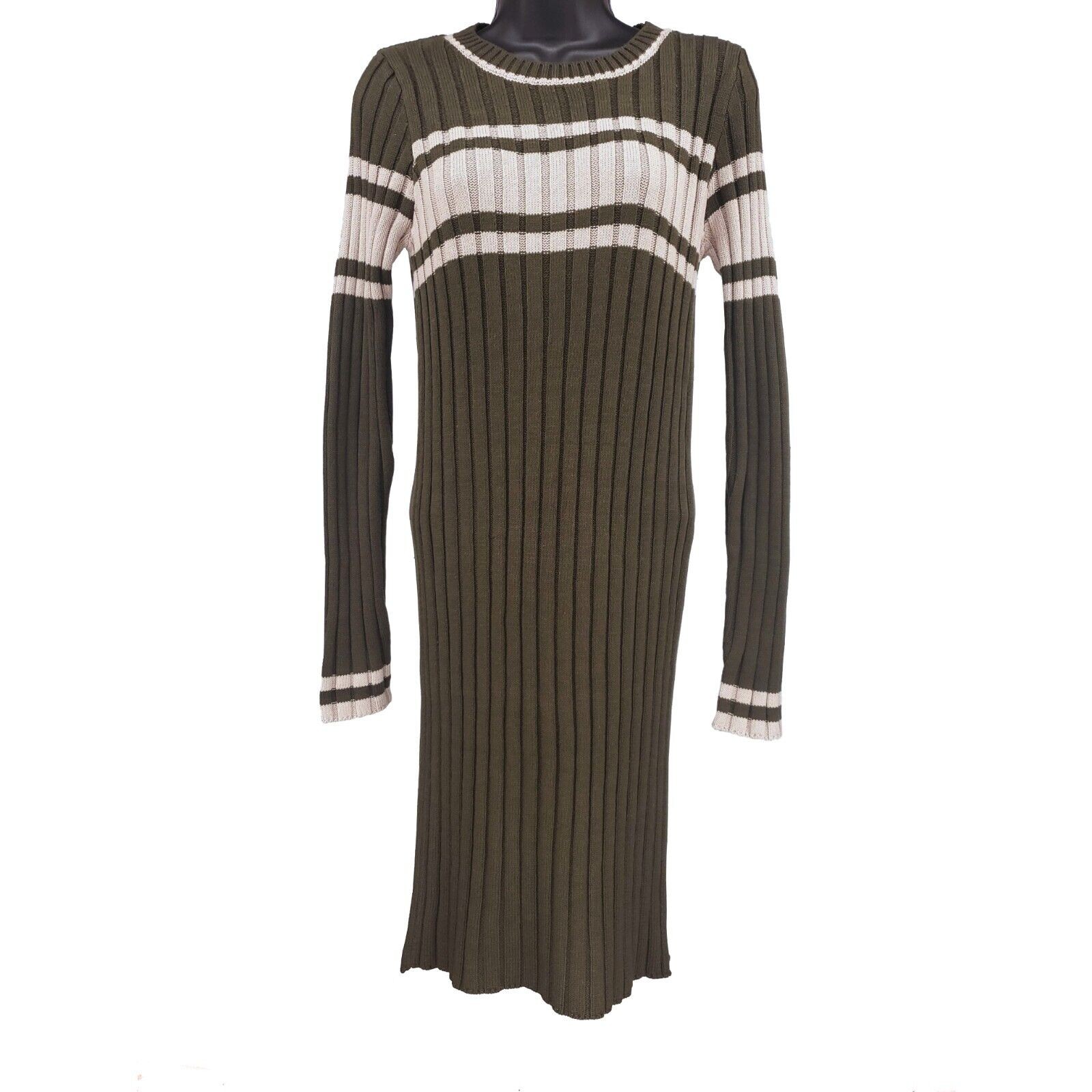 Moon Sweater Dress Women S Olive Green Ribbed Knit NWT **PRICE DROPPING DAILY**