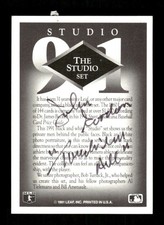 1991 Studio Logo Card Joe Gordon Signed autograph Touch 'Em All' insc BXCP74