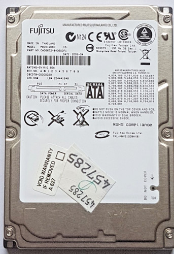 120 GB SATA Fujitsu MHV2120BH 5400rpm 8MB HDD 2.5" interne Festplatte