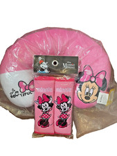 Disney Minnie Mouse Travel Cushion And Seat Belt Covers Supersize Cushion New