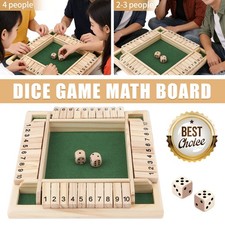 4-Player 10 Number Shut The Box Dice Game. Family Party Porch Pub Bar Board Game