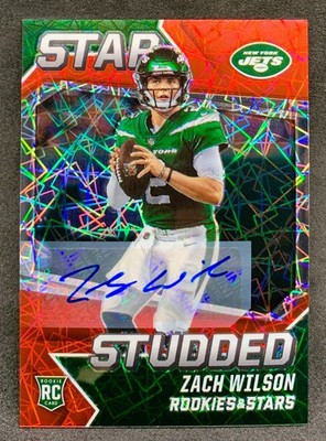 2021 Rookies & Stars ZACH WILSON Star Studded Red Prizm Rookie Auto RC SP /10