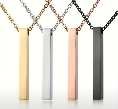 Personalisierte Halskette mit Gravur Name Datum Damen Herren Geschenk Liebe Idee