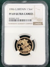 1996 Gold Proof Sovereign- NGC - PF69UC