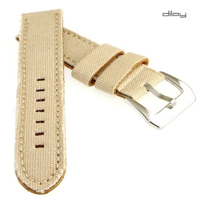 Diloy Jeans Uhrenarmband Modell Richmond beige 18 mm Fashion-Strap