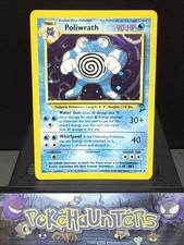 Pokemon Card Poliwrath 15/130 Holo Rare Base Set 2 WOTC SWIRL