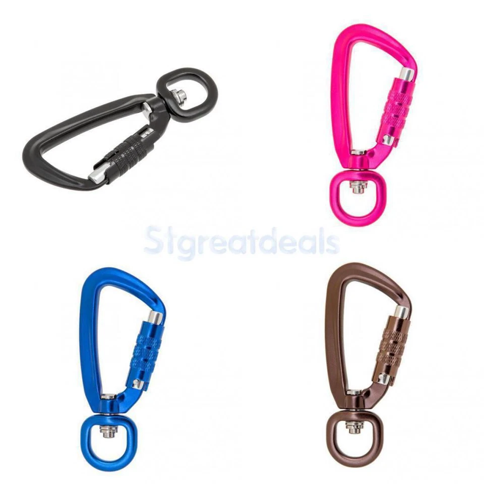 MARKENLOS 380 ~ 400 kg Autoverriegelung Carabiner rotierender Ring im Freien Keychain