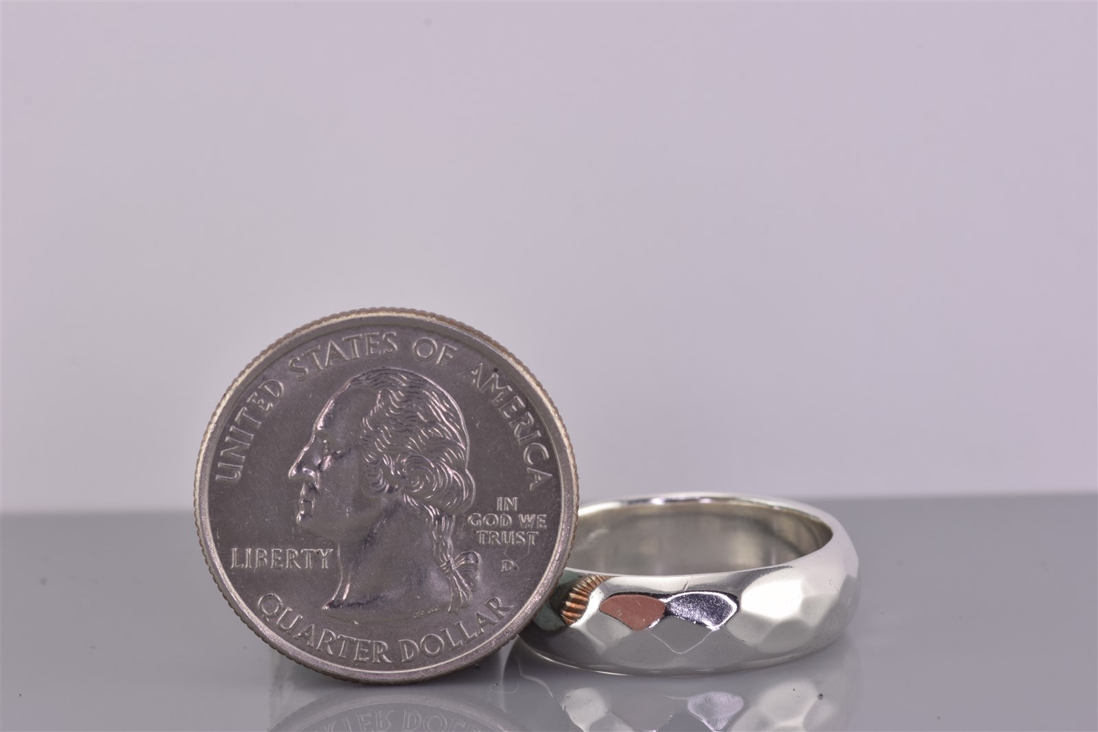 Sterling Silver 6mm Solid Textured Angled Band Ri… - image 8