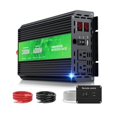 3000W Power Inverter 12V DC to 110V/120V AC Converter, 6000W Peak, LCD Displa...