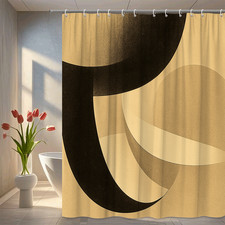 Modern Abstract Shower Curtain in Black and White Design