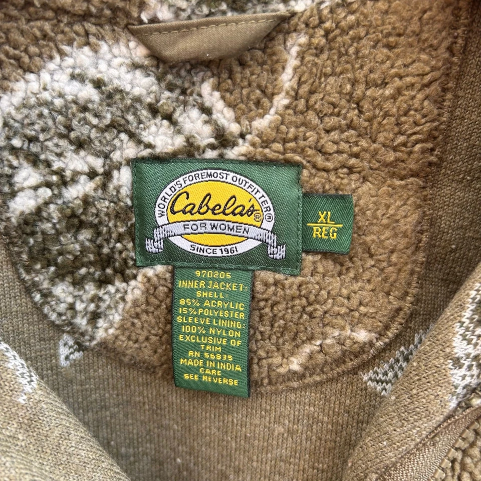 Cabelas Camo Hunting Heavy Duty Fleece Jacket Womens XL - Image 3 of 3