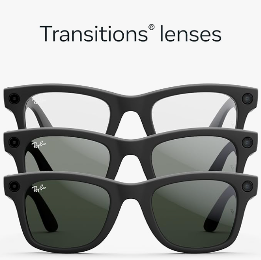 Ray-Ban Meta Wayfarer (Gen 2) - Shiny Black, Transitions® Graphite