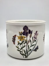 Vintage Portmeirion Botanic Garden Planter Or Crock Purple Iris 4" Tall