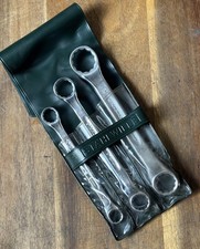 STAHLWILLE No 18 - Set of 3 AF sized Short Reach Cranked Ring Spanners & Sleeve 