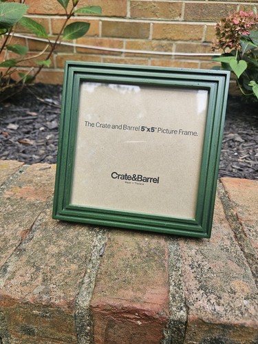 Crate & Barrel 5" X 5" Green Wooden Picture Frame