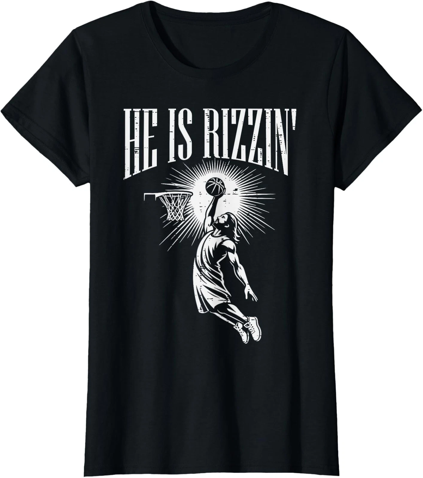 Funny Jesus He Is Rizzin Easter Christian T-Shirt