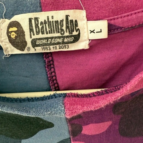 A Bathing Ape BAPE Tiburón Camiseta Azul Morado Niños XL - Imagen 3 de 7