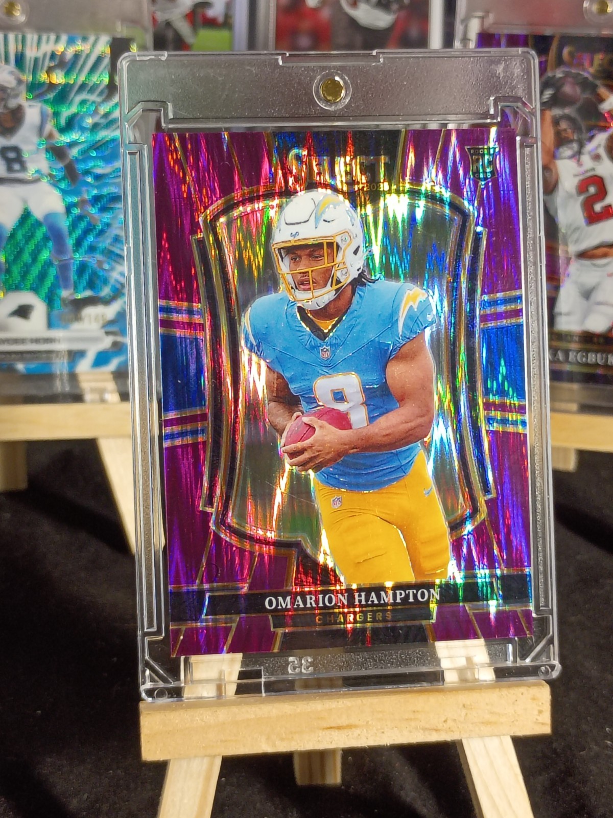 2025 Panini Select - Premier Level Omarion Hampton #102 Purple Shock Prizm /699