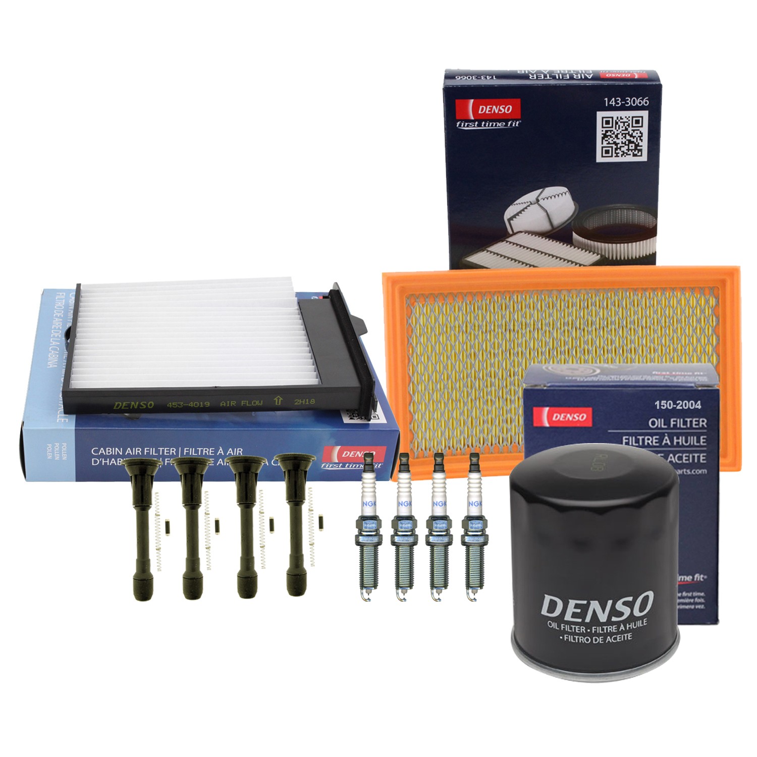 Denso Tune Up Kit NGK 4 Spark Plugs  Boots Kit for Versa 1.8L L4 HR16DE FWD