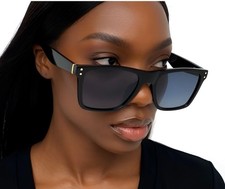Dark Black Lens Sunglasses Women Comfortable Light Weight UV400 Trendy Eyewear
