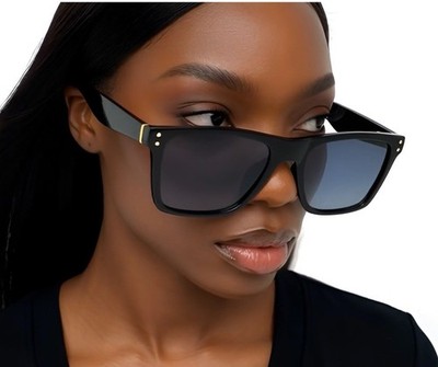 Dark Black Lens Sunglasses Women Comfortable Light Weight UV400 Trendy Eyewear