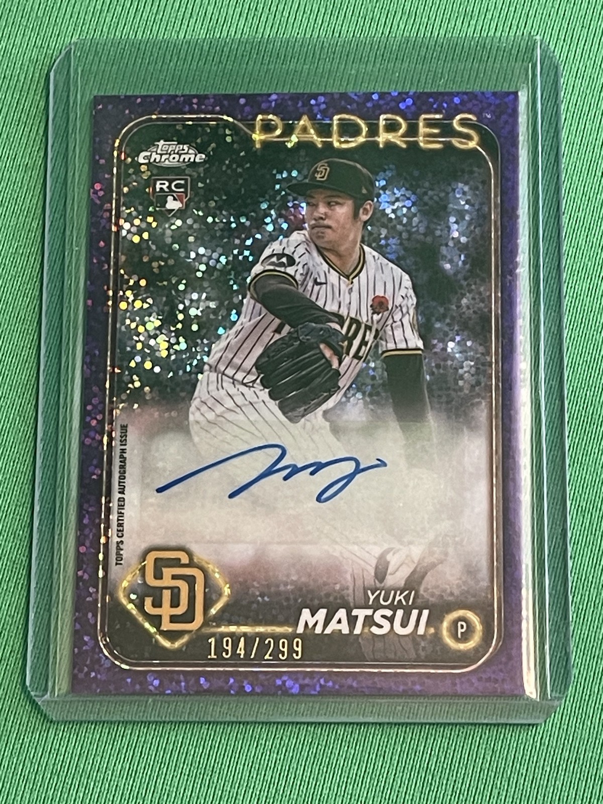 Yuki Matsui  |  2024 Topps Chrome Update - Purple Speckle Rookie Auto - 194/299