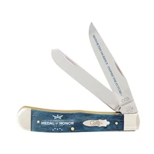 Case xx Trapper Medal of Honor Mediterranean Blue Bone Pocket Knife Stainless