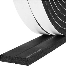1/2In X 1/4In X 33Ft Foam Insulation Tape Self Adhesive, Weather Stripping