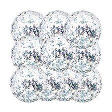 Civaner 10 Pcs Inflatable Glitter Beach Balls 16 Inch Large Sparkly Confetti ...