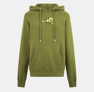 Off White Cartoon Pfeile schmaler Hoodie Kapuzenpullover grün Medium neu mit Etikett £480